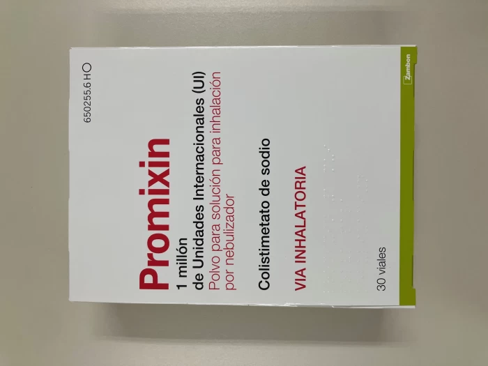 PROMIXIN 1 MILLON DE UNIDADES INTERNACIONALES (UI), POLVO PARA SOLUCION PARA INHALACION POR NEBULIZADOR.